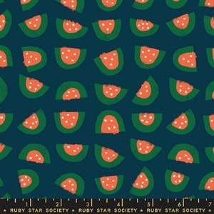 Ruby Star Society Food Group - Watermelon Print on Peacock (Item # RS5040 15) - yardage
