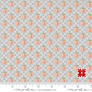 Moda Peachy Keen by Corey Yoder of Coriander Quilts - Peaches Novelty Print on Grey (Item # 29171 12) - yardage