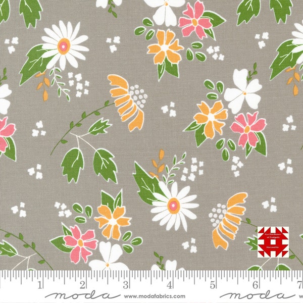 Moda Bountiful Blooms by Sherri & Chelsi - Blossom Floral Print on Stone (Item #37660 20) - yardage