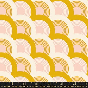 Ruby Star Society Flowerland by Melody Miller - Nightlights Print on Goldenrod (Item # RS0073 11) - yardage