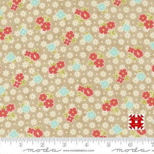 Moda Stitched by Fig Tree & Co - Bloomers Floral Print on Pebble (Item #20432 16) - yardage