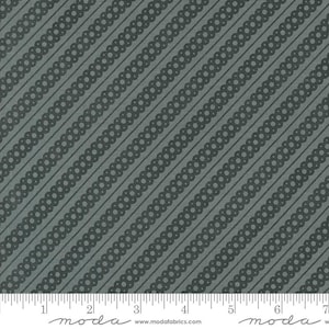 Moda Kitty Christmas by Urban Chiks - Stripe Print on Coal (Item #31205 18) - yardage