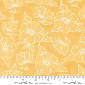 Moda Kindred by 1 Canoe 2 - Golden Poppy Floral Print on Sunshine (Item # 36072 17) - yardage