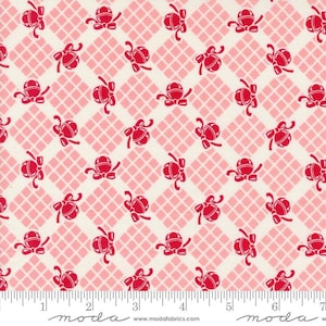 Moda Kitty Christmas by Urban Chiks - Bells Checks and Plaid Print on Cheeky (Item #31203 13) - yardage