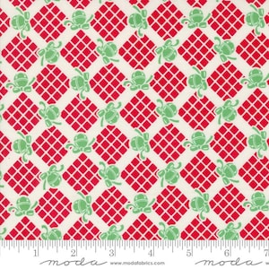 Moda Kitty Christmas by Urban Chiks - Bells Checks and Plaid Print on Snow (Item #31203 12) - yardage