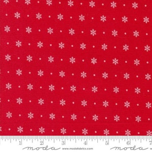 Moda Kitty Christmas by Urban Chiks - Flurry Snowflake Print on Berry (Item #31206 12) - yardage