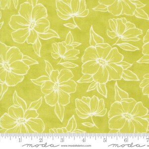 Moda Kindred by 1 Canoe 2 - Golden Poppy Floral Print on Meadow (Item # 36072 15) - yardage