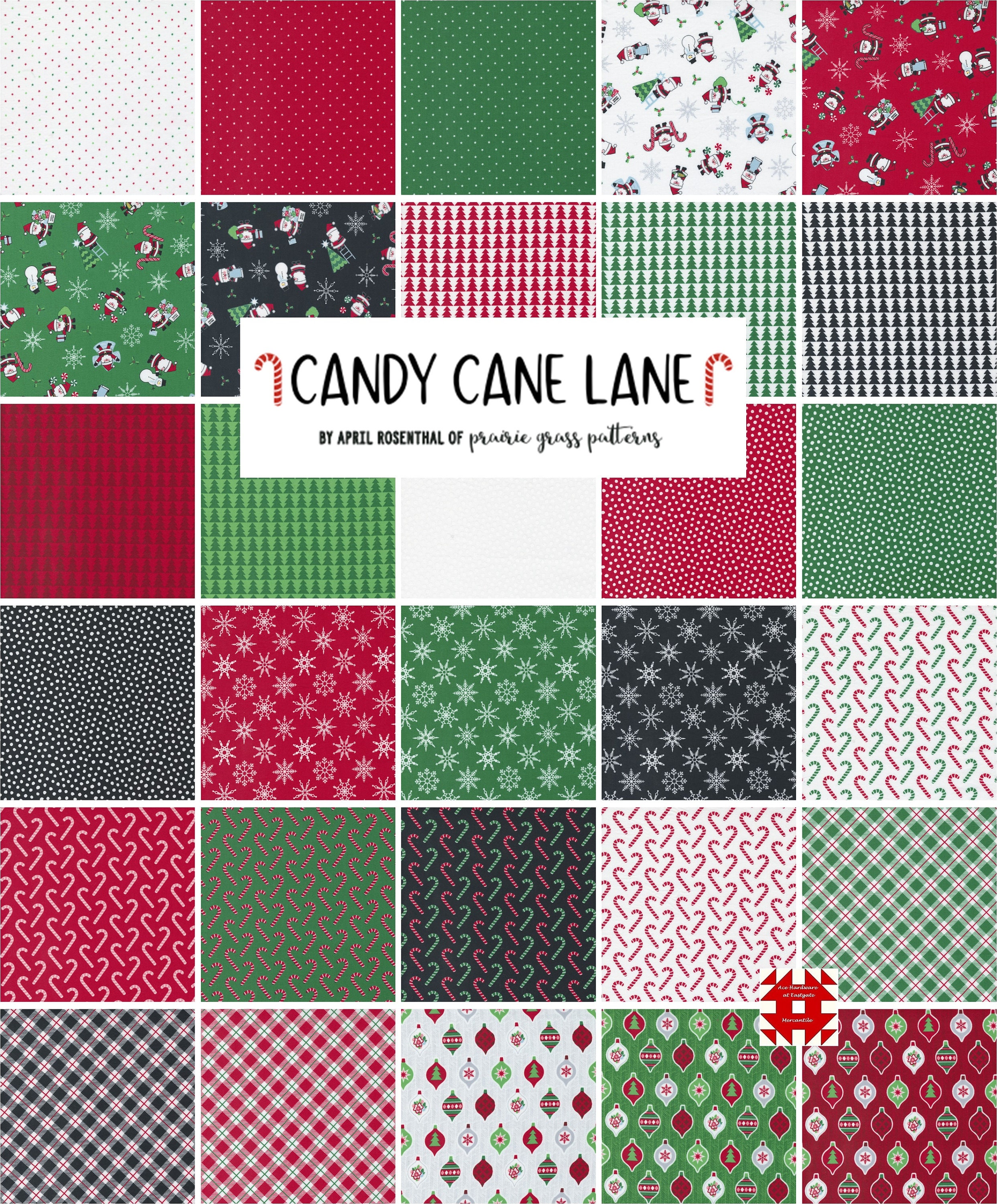 CLEARANCE - Candy Cane Lane Fat Quarter Bundle