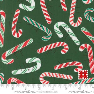 Moda Tiny Christmas by Lizzy House - Zuckerstange Weihnachtsdruck auf Kiefer (Artikel # 37134 19) - Meterware