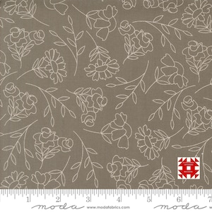 Moda Abloom autorstwa Corey&#39;a Yodera z Coriander Quilts - wiosenny szkic kwiatowy na łupkowym papierze (nr artykułu 29211 19) - metraż
