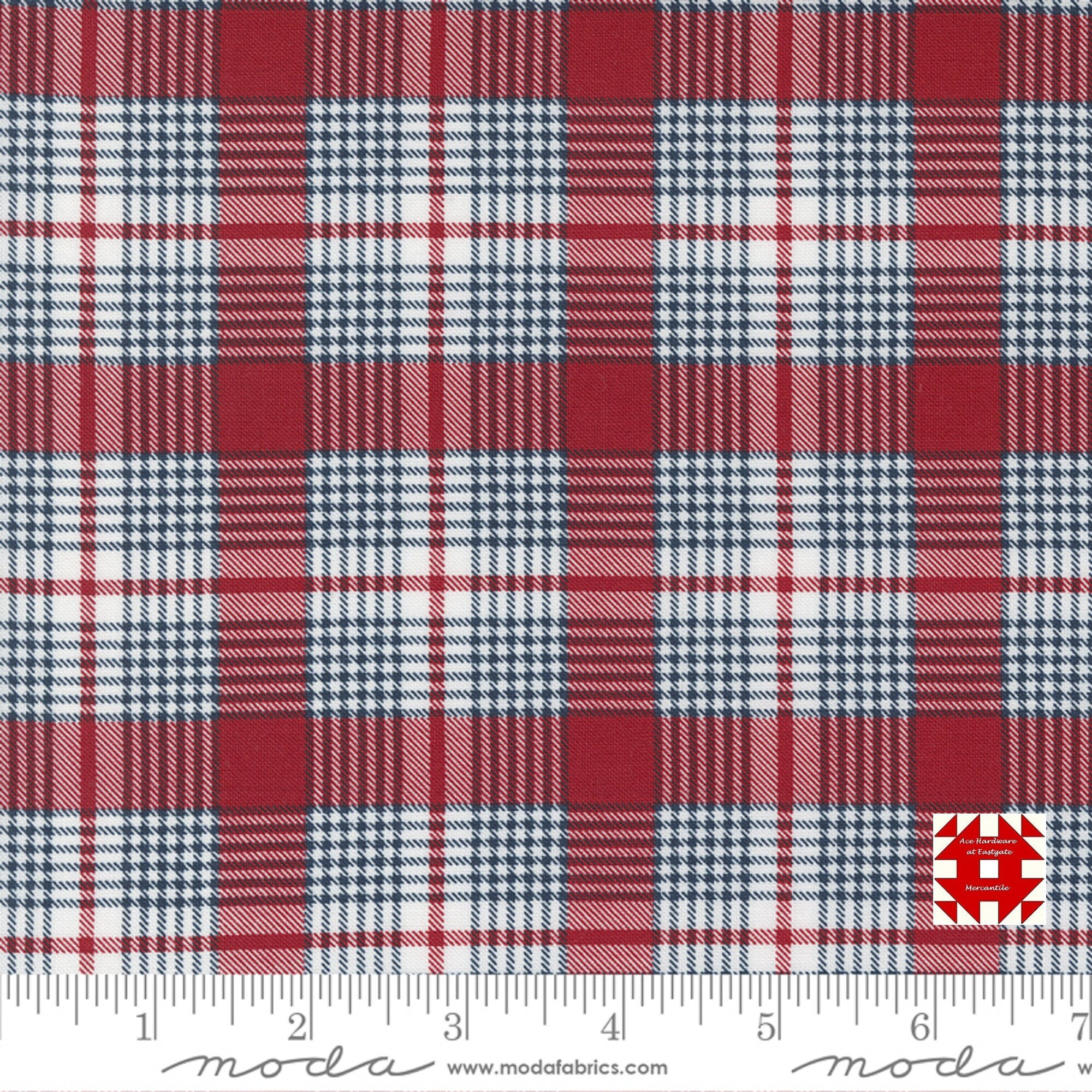 Moda Stateside by Sweetwater - Checks and Plaid Print on Apple Red ...