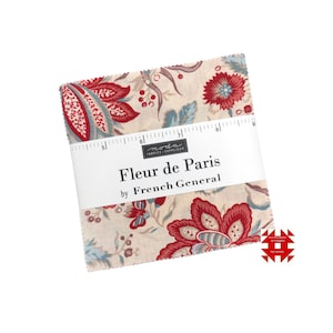 Moda Fleur de Paris Charm Pack by French General - Set of 42 5" x 5" Squares