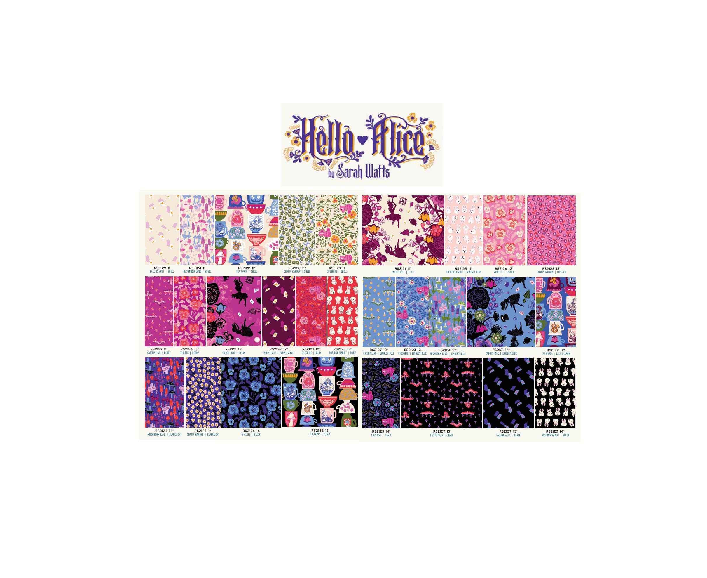 Hello Alice Mini Charm Pack by Sarah Watts for Ruby Star Society - Etsy