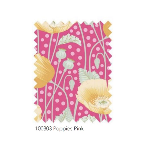 USA! Tilda Gardenlife Collection by Tone Finnanger - Poppies Print in Pink (Item # 100303) - yardage