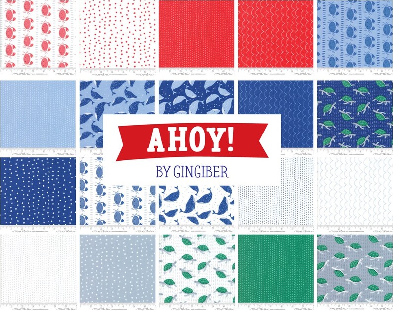 Moda Ahoy Fat Quarter Bundle by Gingiber