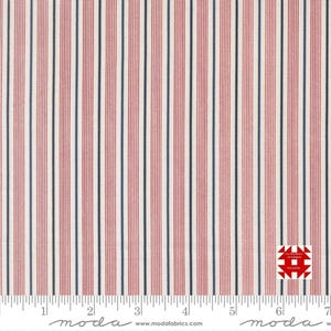 Moda American Gatherings III by Primitive Gatherings - Pathway Stripes Print in Cloud (Item # 49321 11) - yardage