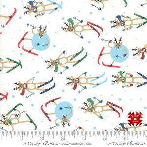 Moda Jolly Season by Abi Hall - Reindeer Skiing on Snow (Item # 35341 11) yardage