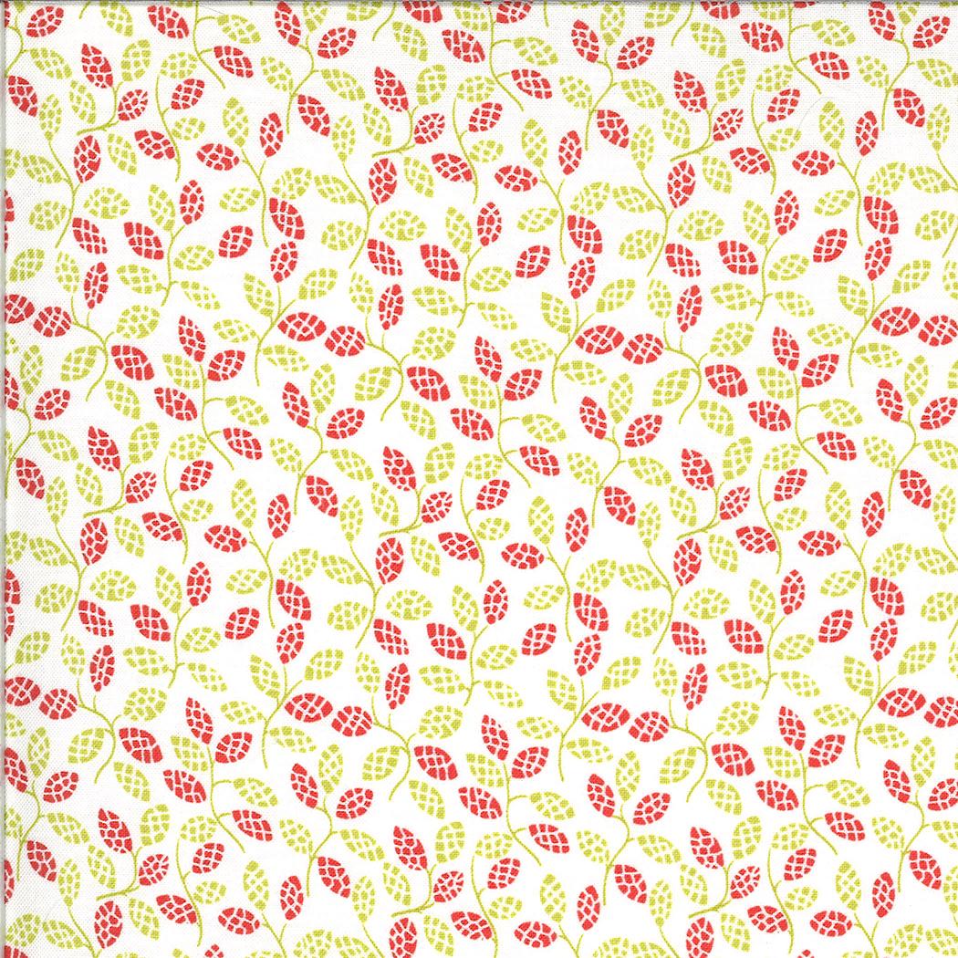 Moda Figs and Shirtings by Fig Tree & Co - Allover Leaves in Meadow ...