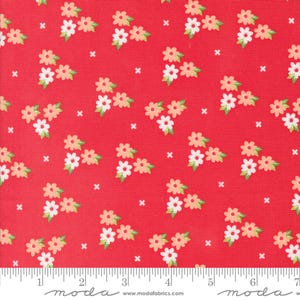 Moda Laguna Sunrise von Sherri & Chelsi - Morning Glory Blumendruck auf Geranie (Artikel # 37682 16) - Meterware
