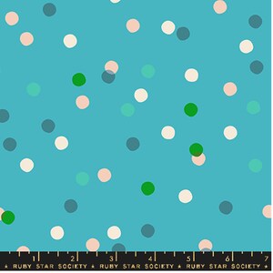 Ruby Star Society Carousel by Melody Miller - Spritz Print in Dark Turquoise (Item # RS0096 15) - yardage