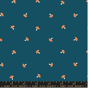 Ruby Star Society Carousel by Melody Miller - Tiny Mushrooms Print in Light Galaxy (Item # RS0100 14) - yardage