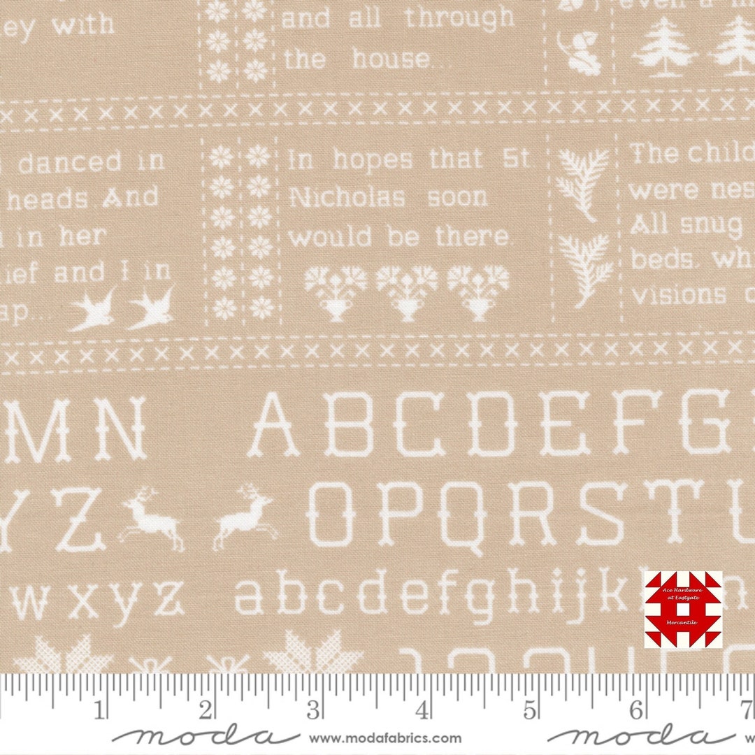 Moda Christmas Stitched by Fig Tree & Co - Christmas Sampler Print on ...