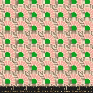 Collezione collaborativa di fiori preferiti della Ruby Star Society - Stampa Daisy Wheel in Verdant (articolo n. RS5145 11) - metraggio