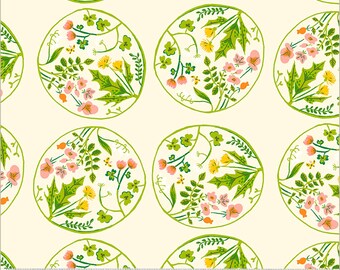 Windham Studio Edit by Heather Ross - Floral Wreaths Print in Cream (Item # 40928D-5) yardage