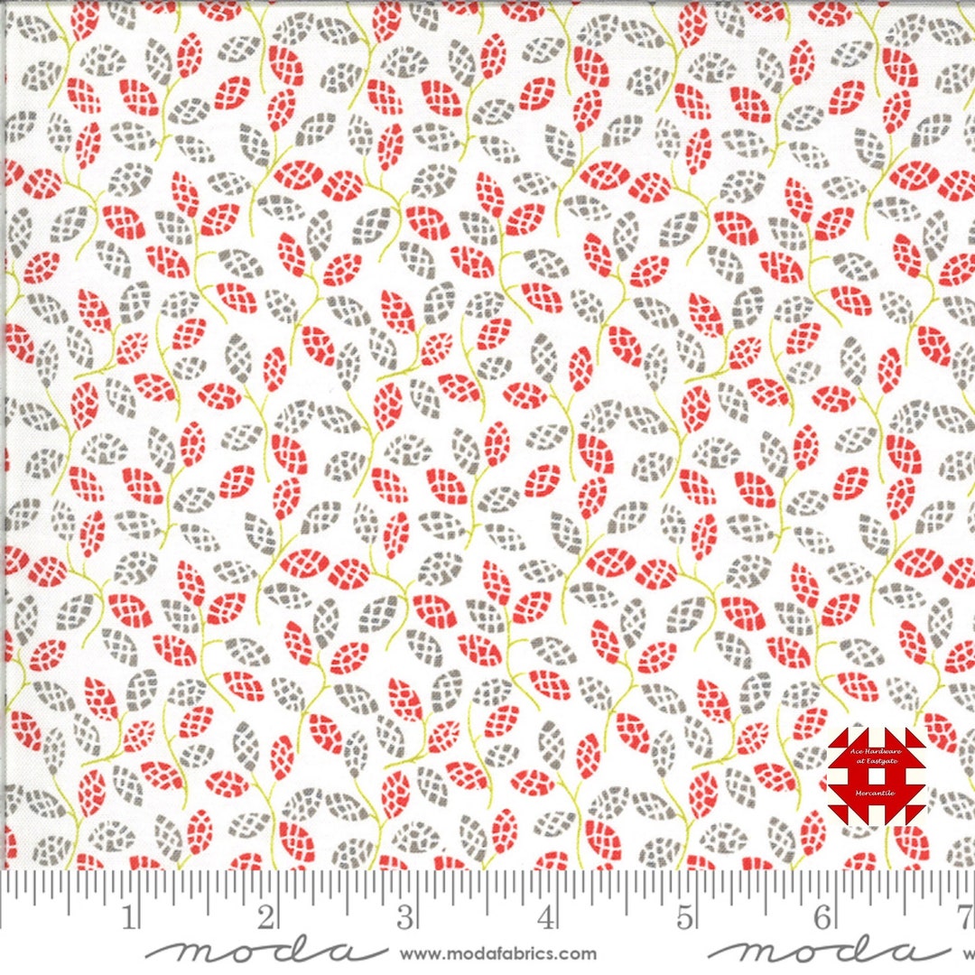 Moda Figs and Shirtings by Fig Tree & Co - Allover Leaves in Dusk (item ...