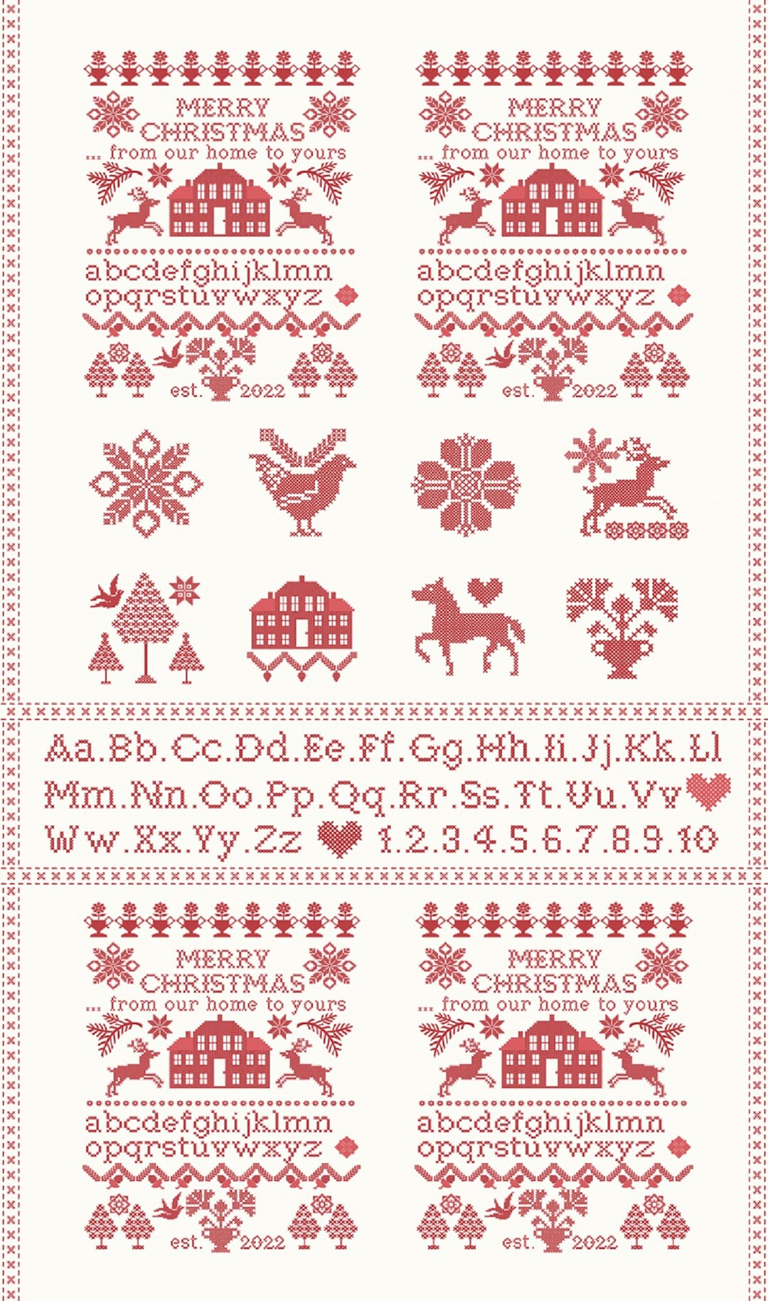 Moda Christmas Stitched by Fig Tree & Co - Poinsettia Christmas Sampler ...