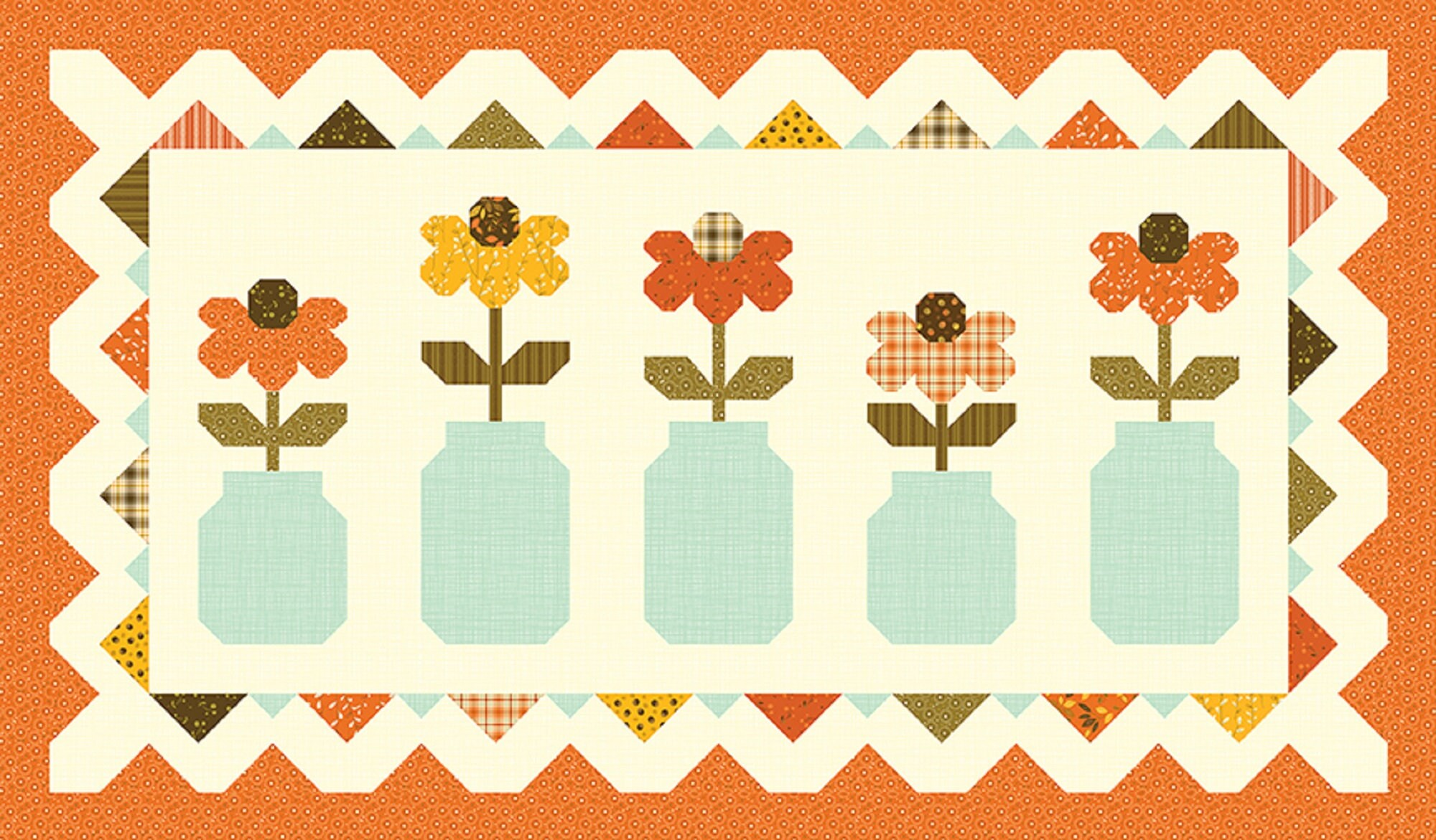 Riley Blake Designs Adel in Autumn Fruit Jar Runner Quilt Kit by Sandy ...