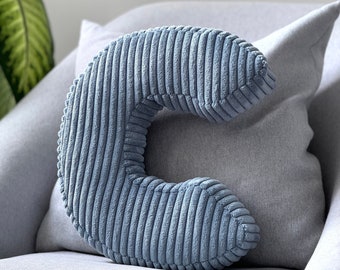 READY TO SHIP Jeans Alphabet Letter Pillow - C Letter Pillow - Initial Pillow - Corduroy Pillow - Corduroy Letter