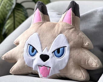 Lycanroc Plush - Lycanroc Pillow - Custom Lycanroc - Lycanroc Pokemon