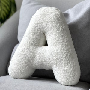 White Boucle Alphabet Letter Pillow - Letter Pillow - Boucle Pillow - Boucle Letter - Nursery Pillow - Baby Room Decor