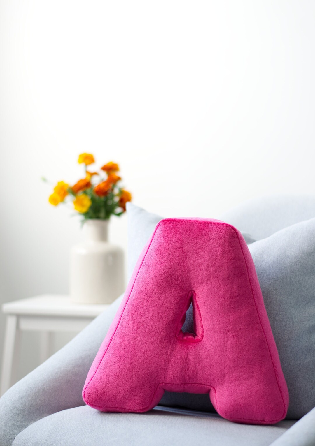 Plush Personalised Alphabet Initial Pillow - Snuggles