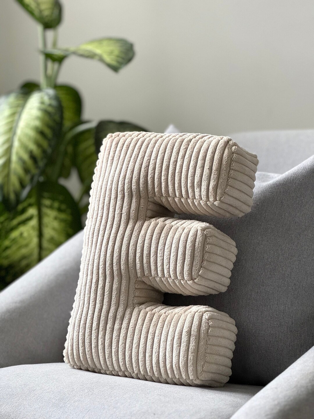 Cream Alphabet Letter Pillow - Letter Pillow - Corduroy Pillow ...