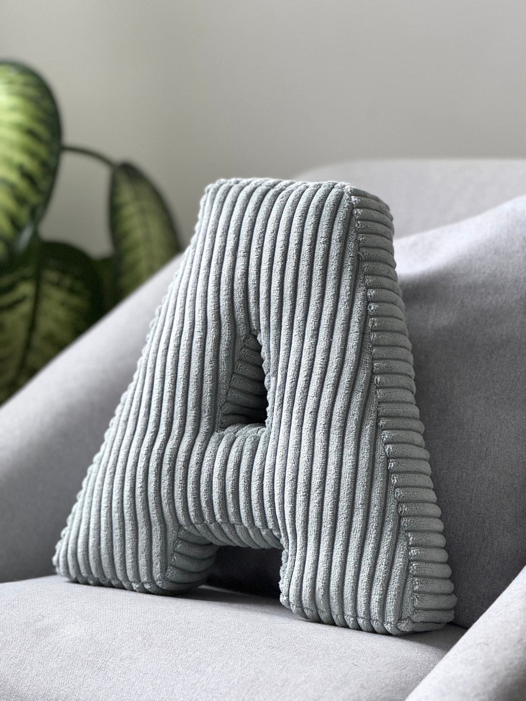 Mint Alphabet Letter Pillow Letter Pillow Initial Pillow Corduroy
