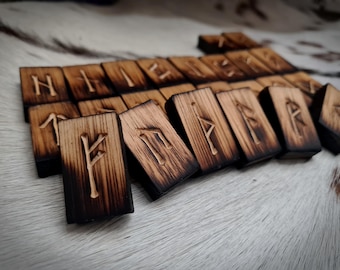 Oak Wood Rune Set - Norse Elder Futhark | Handmade, Hand Carved