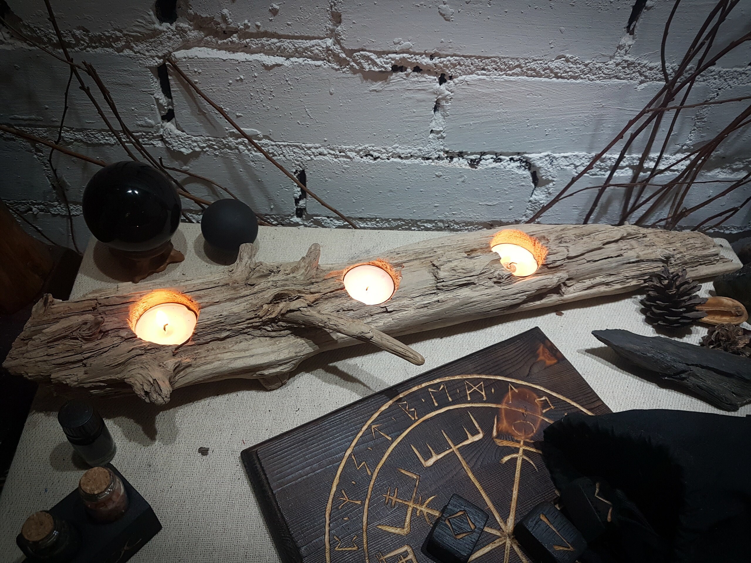 Large Driftwood Tea Light Holder Rustic Coastal Decor Etsy