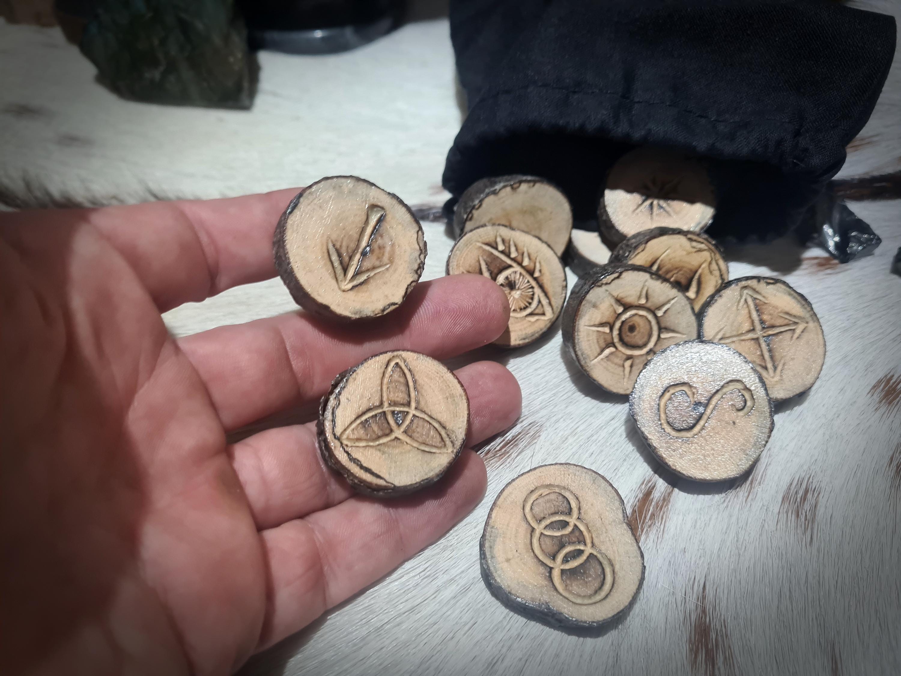 Witches Rune Set. 13 Witches Runes Hand Crafted and Carved From a ...