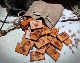 Elder Futhark Rune Set With Cotton Drawstring Bag. Authentic Handmade ...