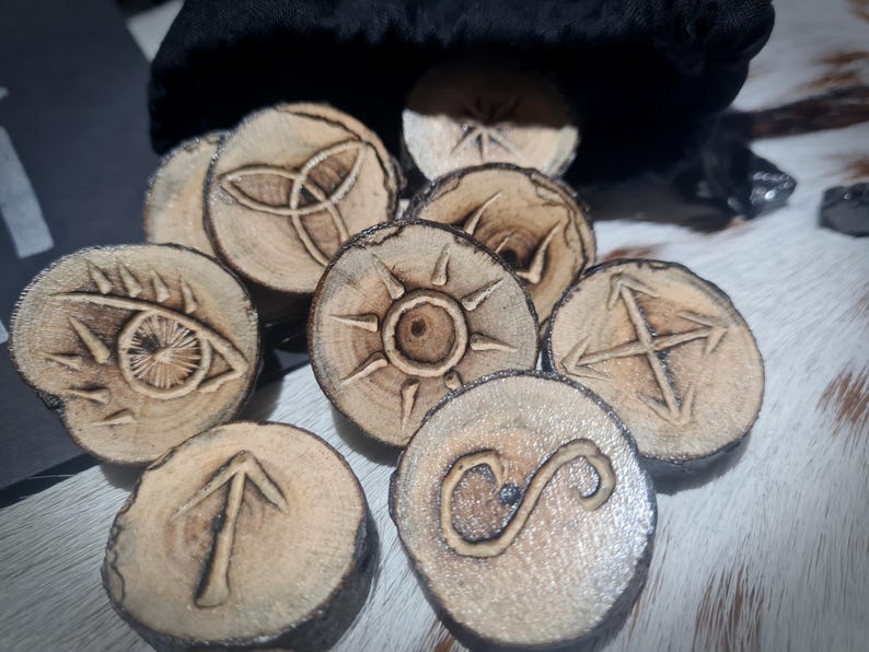 Witches Foot Rune Witches Rune Set. 13 Witches Runes Hand Crafted and Carved From a ...