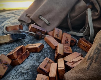 Anglo Saxon/ Northumbrian Futhorc Rune Set. 200yo Black Cherry Wood From Historic Battle,(1066) UK Blessed in Avebury Halloween 2025