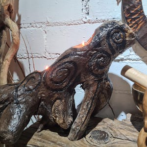 Norse Viking &#39;&#39;Sleipnir&#39;&#39; Driftwood Candle Holder.