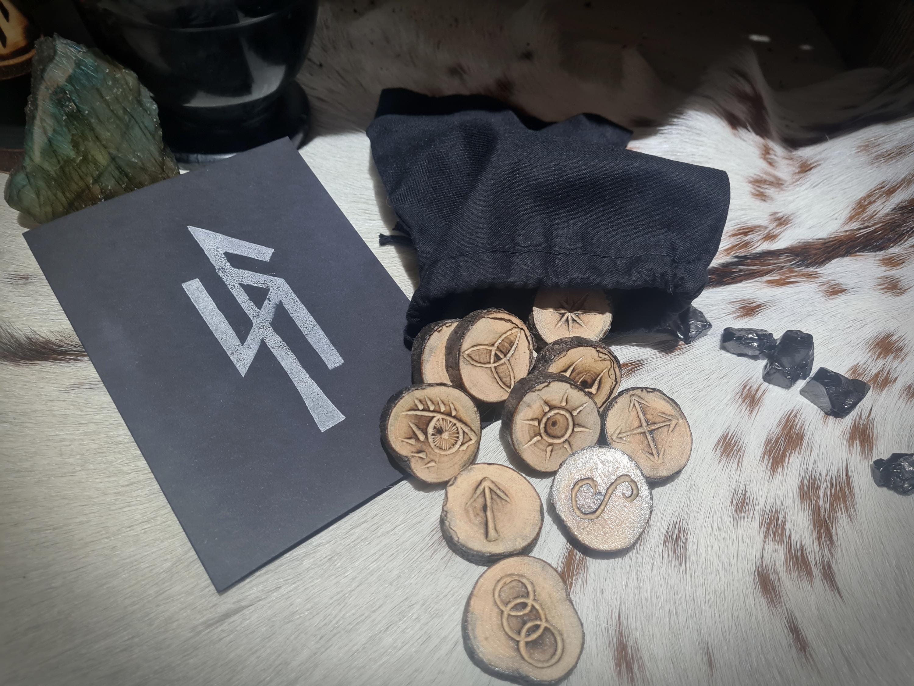 Witches Rune Set. 13 Witches Runes Hand Crafted and Carved From a ...