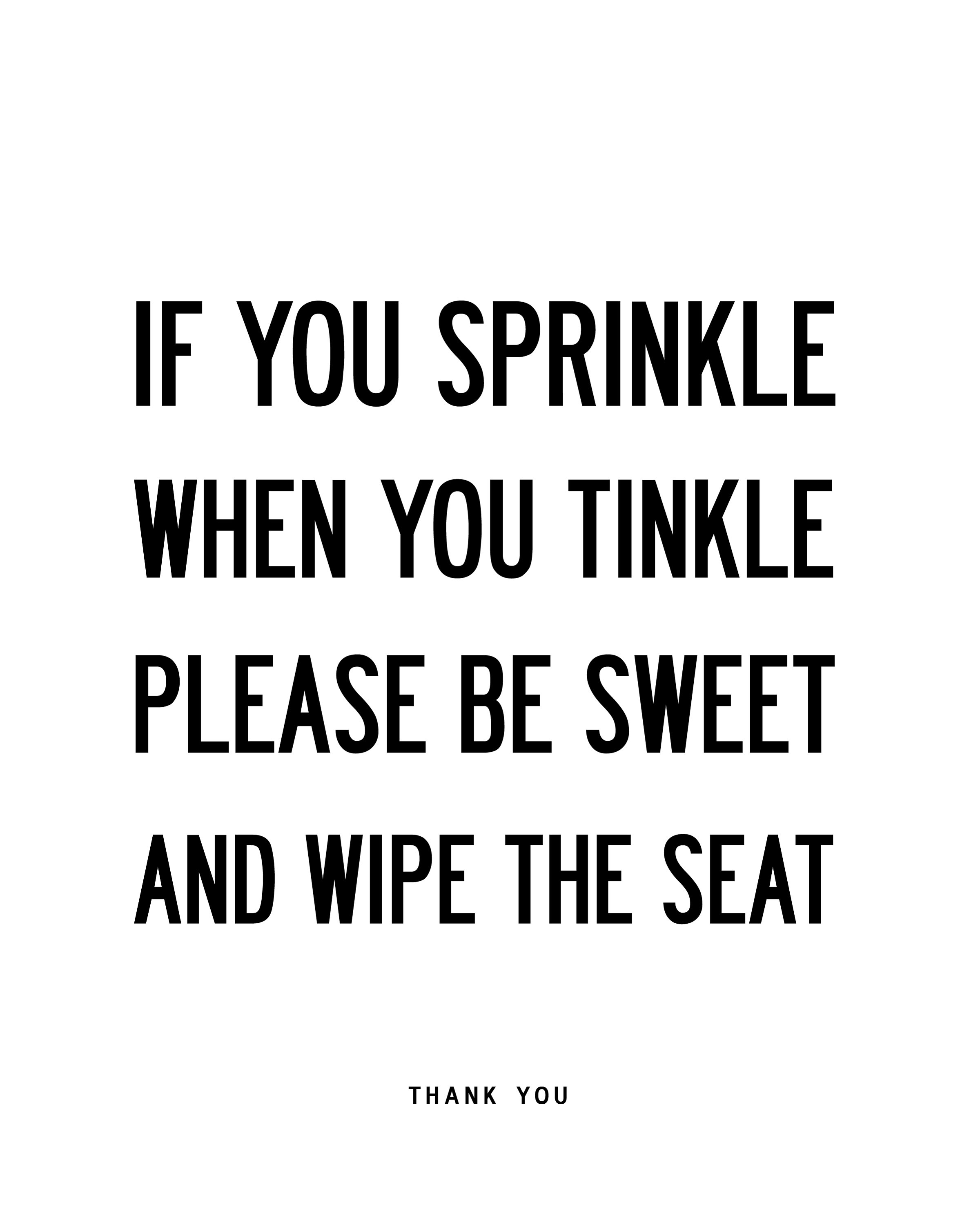 Funny Bathroom Poster, Digital Download, Tinkle, Kids Bathroom