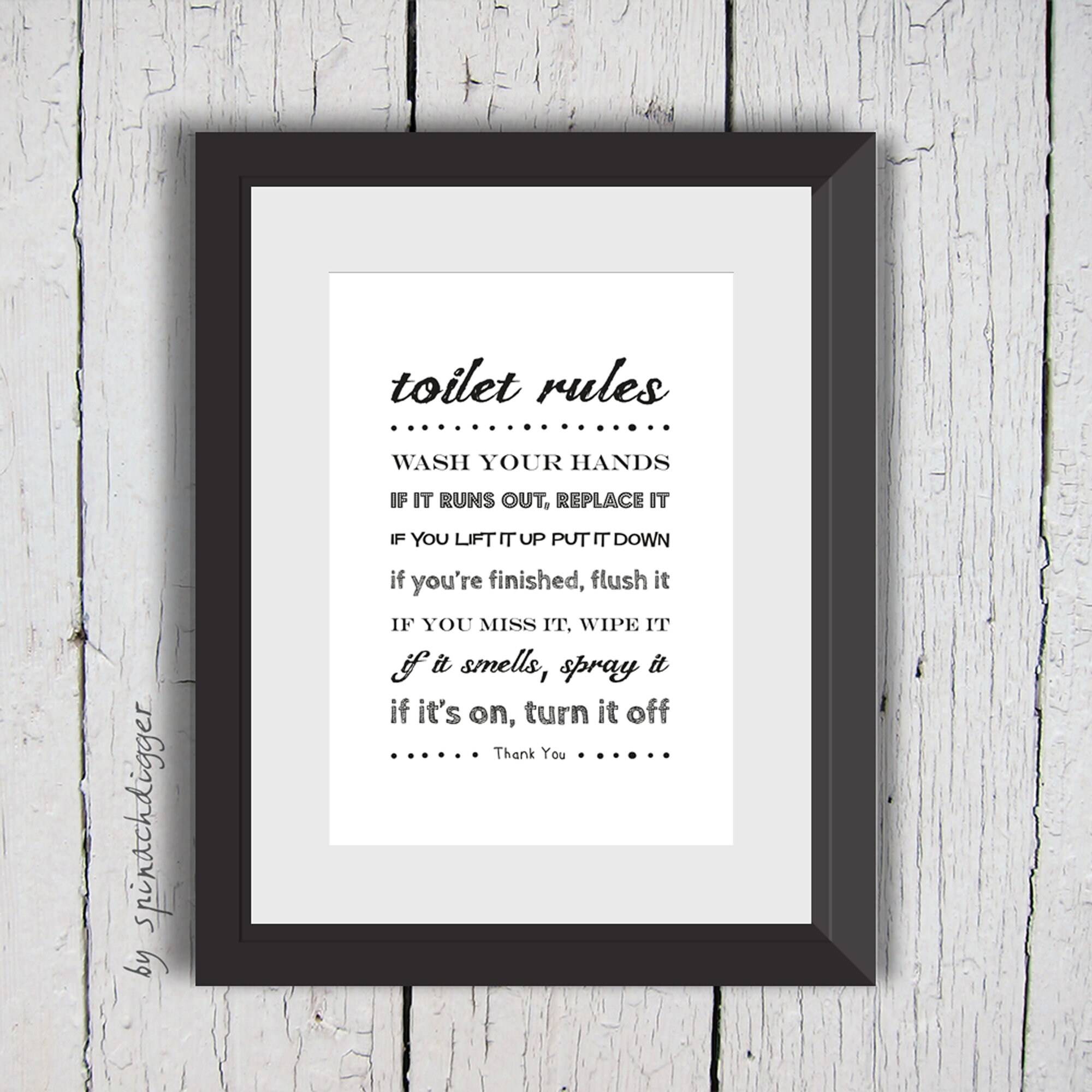 Bathroom Sign Toilet Rules Downstairs Loo Toilet Rules Etsy Denmark