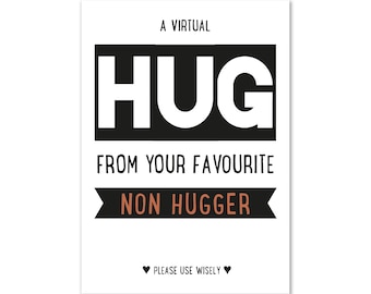 Hug Card, Sending Hugs Card, Non Hugger, Thinking Of You Card, Miss You Card, Missing You Card, Hug Token, Pocket Hug, Printable