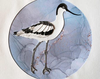 Handmade Collage / Paper Feathers Serie - Eurasian Jay