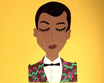 Collage Stromae Papaoutai Visage en papier découpé, illustration